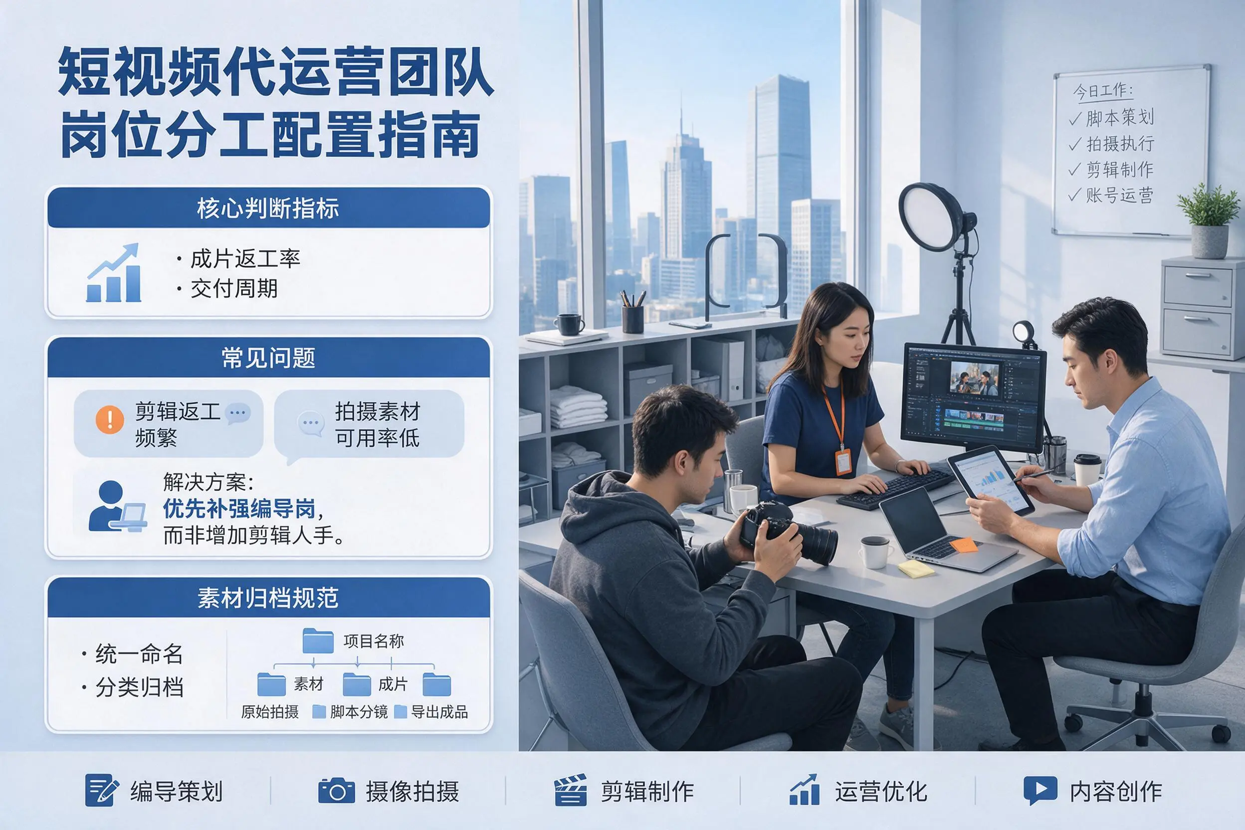 短视频代运营团队如何配置?葫芦岛企业岗位分工科普说明
