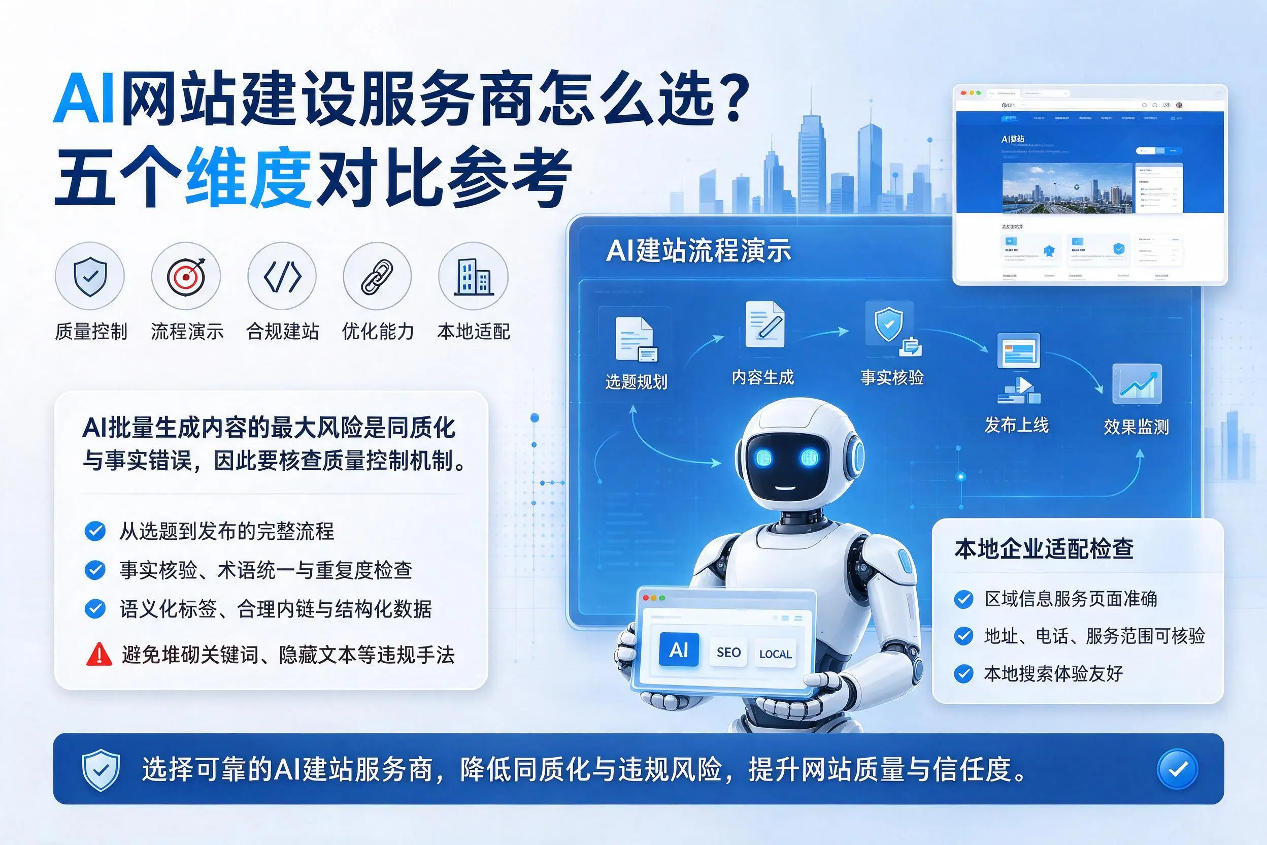 葫芦岛AI网站建设服务商怎么选?五个维度对比参考